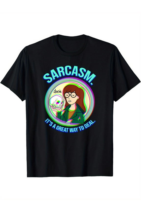 Mademark X Daria - Sarcasm. It'S a Great Way to Deal T-Shirt | Selected Pure, Interesting Design, Short Sleeve, Soft and Breathable, Suitable for All Seasons, Comfortable, Crew Neck
