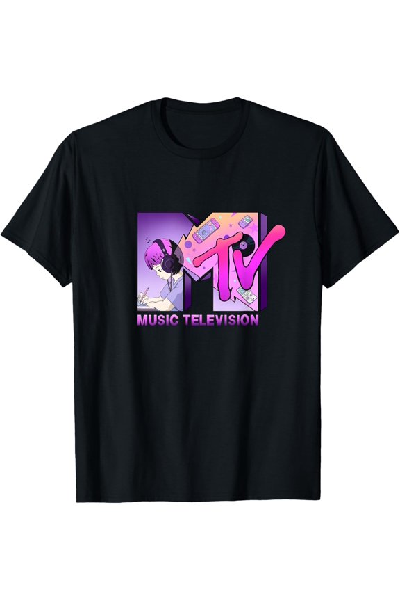 Mademark x MTV - The Pink Theme MTV Logo in anime gamer style T-Shirt