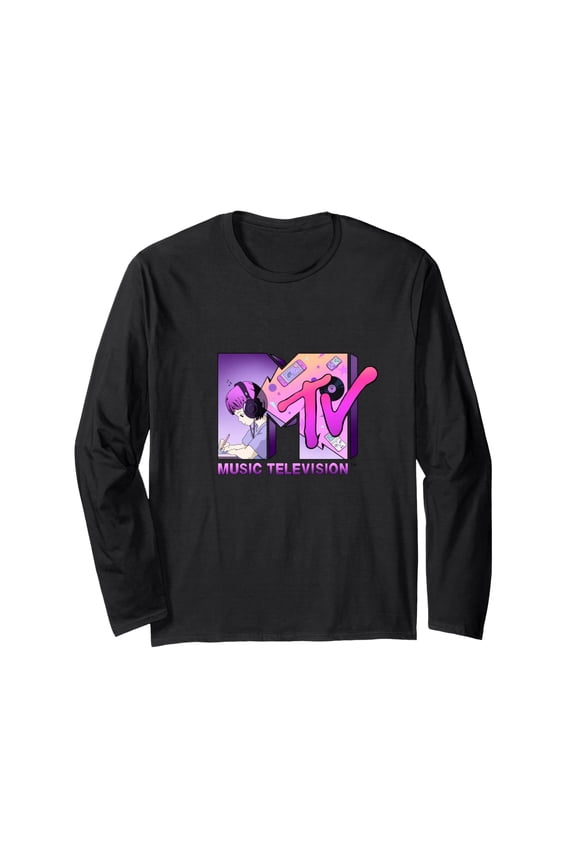 Mademark x MTV - The official MTV Logo in anime gamer style Long Sleeve T-Shirt