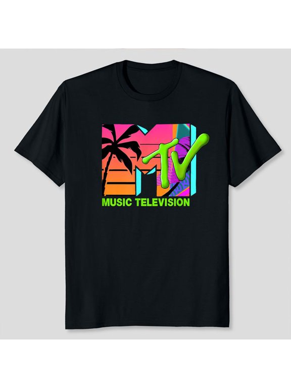 - The official MTV Logo with retro palms in paradise T-Shirt Unisex, Sizes S-5XL, Tbun