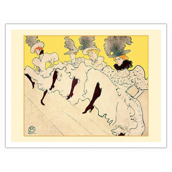 Mademoiselle Eglantine’s Troupe - Vintage Dance Poster by Henri de Toulouse-Lautrec c.1896 - Fine Art Matte Paper Print (Unframed) 20x26in