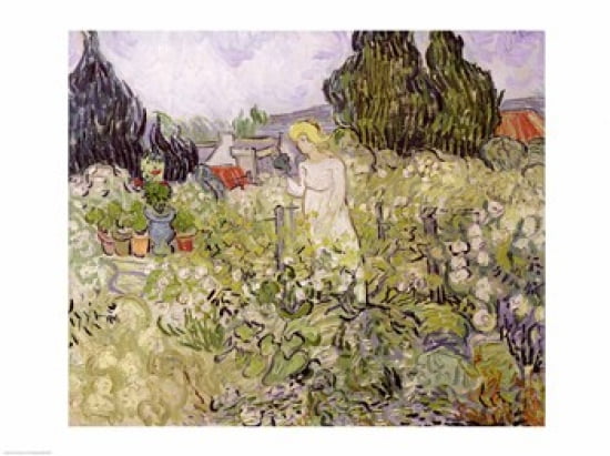 Mademoiselle Gachet in her garden at Auvers-sur-Oise Canvas Art - Vincent Van Gogh (24 x 18)