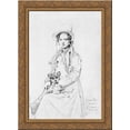 thumbnail image 1 of Mademoiselle Henriette Ursule Claire, maybe Thevenin, and her dog Trim 19x24 Gold Ornate Wood Framed Canvas Art by Ingres, Jean Auguste Dominique, 1 of 2
