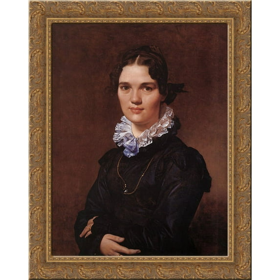 Mademoiselle Jeanne-Suzanne-Catherine Gonin, later Madame Pyrame Thomegeux 24x20 Gold Ornate Wood Framed Canvas Art by Jean Auguste Dominique Ingres