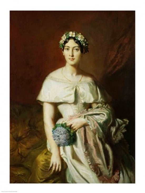 Mademoiselle Marie-Therese de Cabarrus 1848 Canvas Art - Theodore Chasseriau (24 x 36)