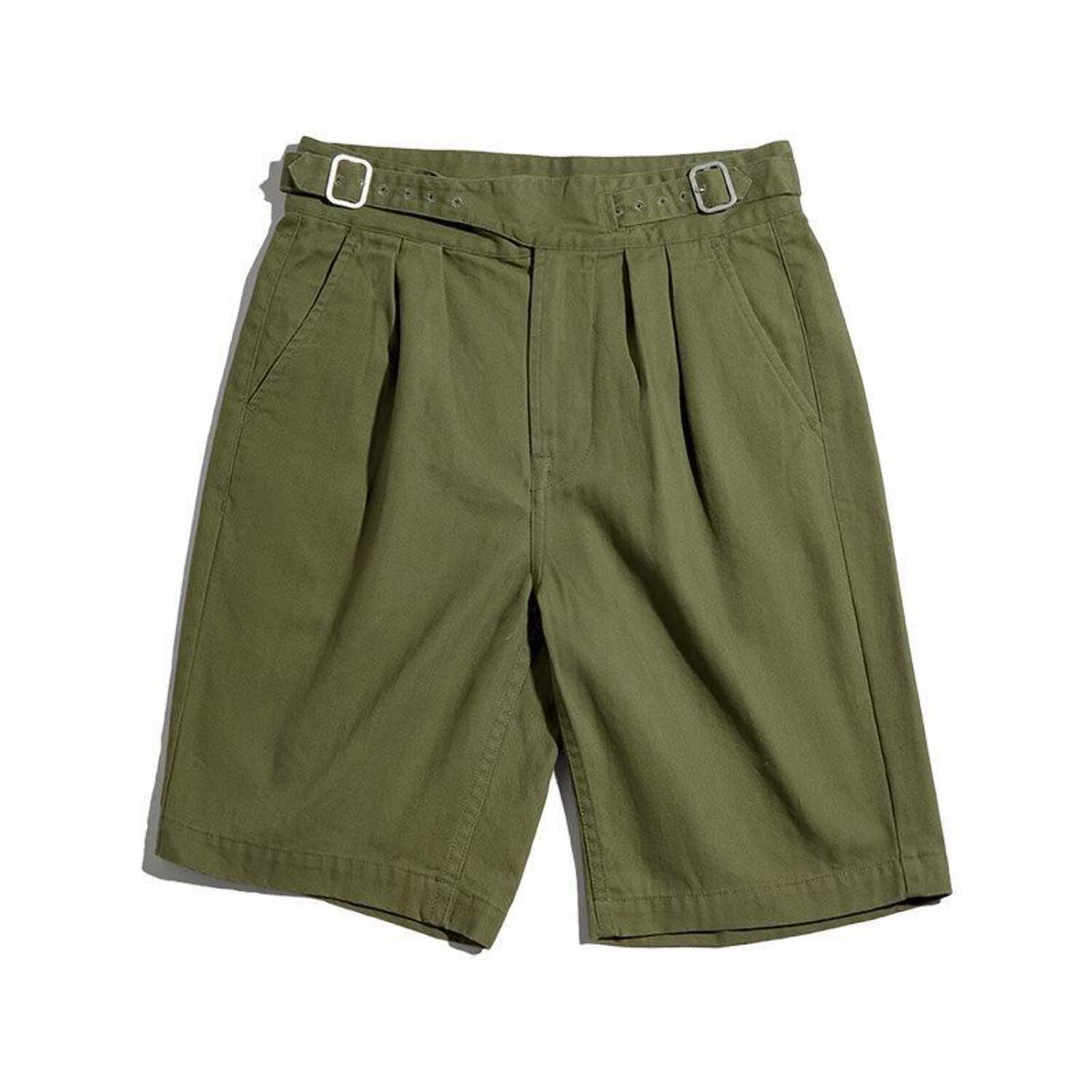 Maden Gurkha Shorts Pants Men Straight High Waist Short