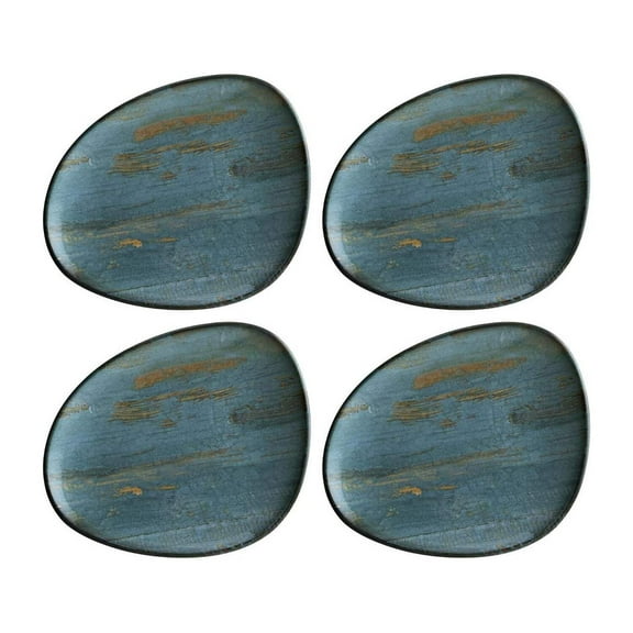 Madera 7.5" x 6" Organic Decorated Porcelain Plate (Set of 4)