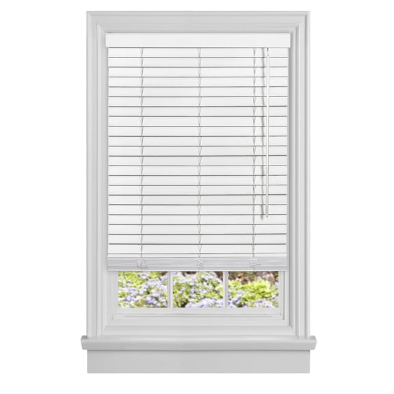 Madera Falsa Cordless 2" Faux Wood Plantation Blind 33x64 - White