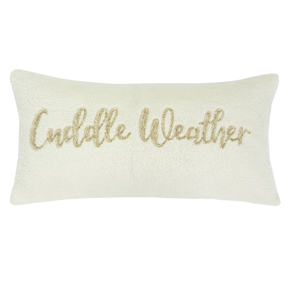 Madera by Levtex Home - Decorative Pillow (12x24in.) - Cuddle Weather - Gold, and White