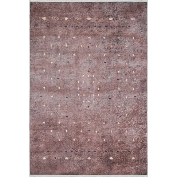 Madero Red Modern Polyester Area Rugs for Living Room Washable Rugs Boho Moroccan Area Rug Soft Geometric Bohemian Carpet Distressed Indoor Rug for Bedroom Dining Room Office Nonslip Rug