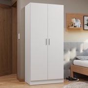 Madesa 2 Door Storage Cabinet with Ample Shelf Space 31"L Utility Armoire Closet Entryway and Bedroom Organization Unit - White