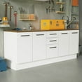 thumbnail image 1 of Madesa Compact Garage and Utility Room Storage Set 78 Inch Base Cabinet with 3 Drawers and 4 Doors Utility Bench Wooden Organization Unit - White, 1 of 9