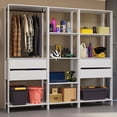 thumbnail image 1 of Madesa Garage Storage Rack with 4 Drawers, Open Shelves and Hanging Space 78"L Multiuse Modular Organization Cabinet for Tools - White, 1 of 11