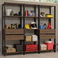 thumbnail image 1 of Madesa Garage Storage Rack with 4 Drawers and Open Shelves 78"L Multiuse Modular Organization Cabinet for Tools - Black/Brown, 1 of 11