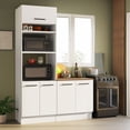 thumbnail image 1 of Madesa Hazel 2-Piece Kitchen Storage Set with 3 Doors 3 Shelves Pantry Cabinet and 2 Doors Base Cabinet 59 Inch Wooden Organization Units for Pantry - White, 1 of 11