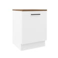 thumbnail image 1 of Madesa Hazel Kitchen Storage Base Cabinet with Adjustable Feet and an Internal Shelf 23 Inch Wide Engineered Wood Slab Doors Painted Finish Floor Mount Removable Plinth - White, 1 of 7