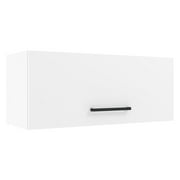 Madesa Hazel Wall Kitchen Storage Cupboard Cabinet with Horizontal Door and Shelves 31 Inch Wooden Organization Unit - White