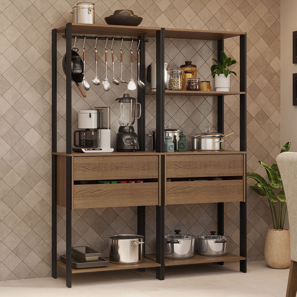 Kitchen Storage Racks Drawer Madesa Kitchen Pantry Storage Rack with 4 Drawers, 5 Shelves and ...