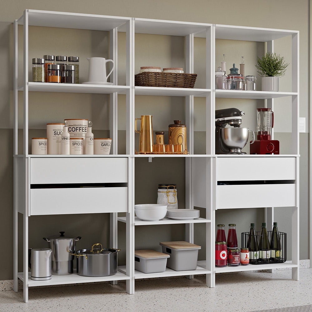 Kitchen Storage Racks Drawer Madesa Kitchen Pantry Storage Rack with 4 Drawers and Open Shelves 78