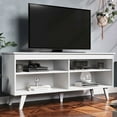 thumbnail image 1 of Madesa Modern Entertainment Center, TV Unit, Console Table, TV Stand for TVs up to 55" with Wire Management and Storage Shelves (White), 1 of 8
