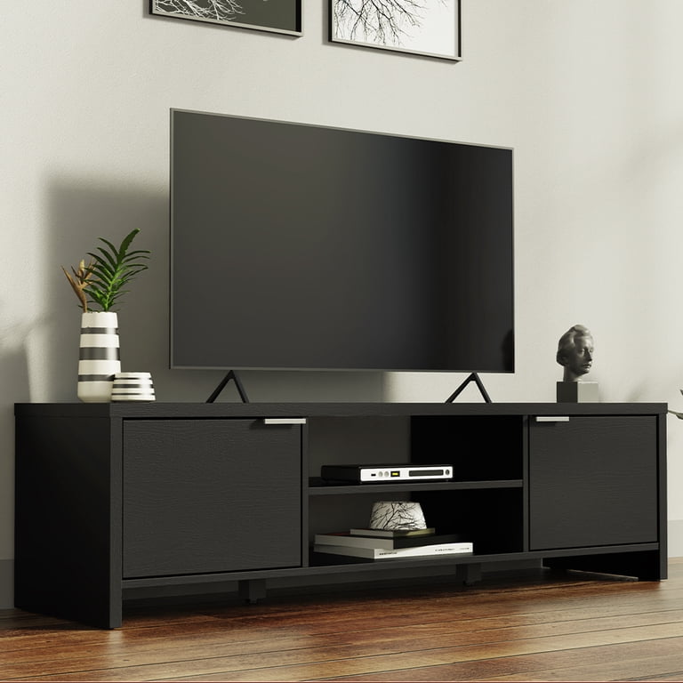 Madesa TV Stand with Cabinet & Open Shelves for 55, 65 Inch