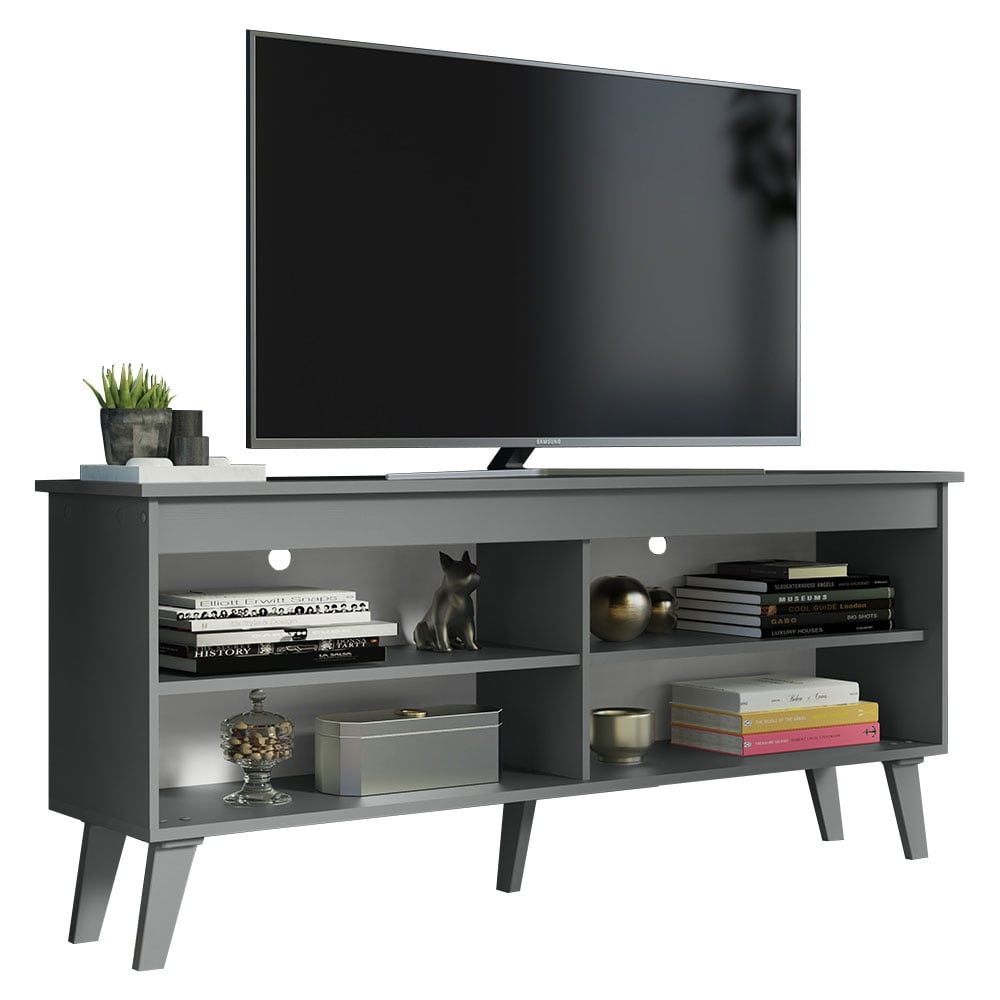 Madesa Compact TV Stand with 4 Shelves and Cable Management for