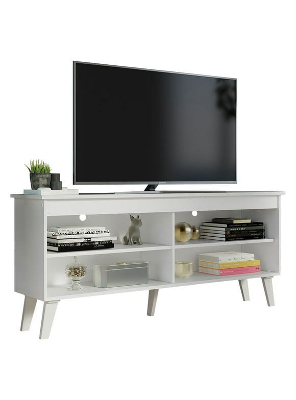 Madesa TV Stand Cabinet with 4 Shelves and Cable Management, TV Table Unit for TVs up to 55 Inches, Wooden, 23'' H x 12'' D x 53'' L