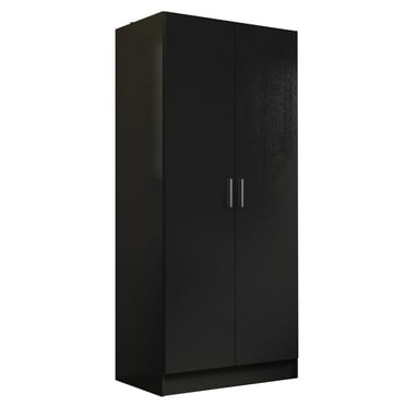 Madesa 2 Door Storage Cabinet with Ample Shelf Space 31"L Utility  Armoire Closet Modern Entryway and Bedroom Organization Unit - Black