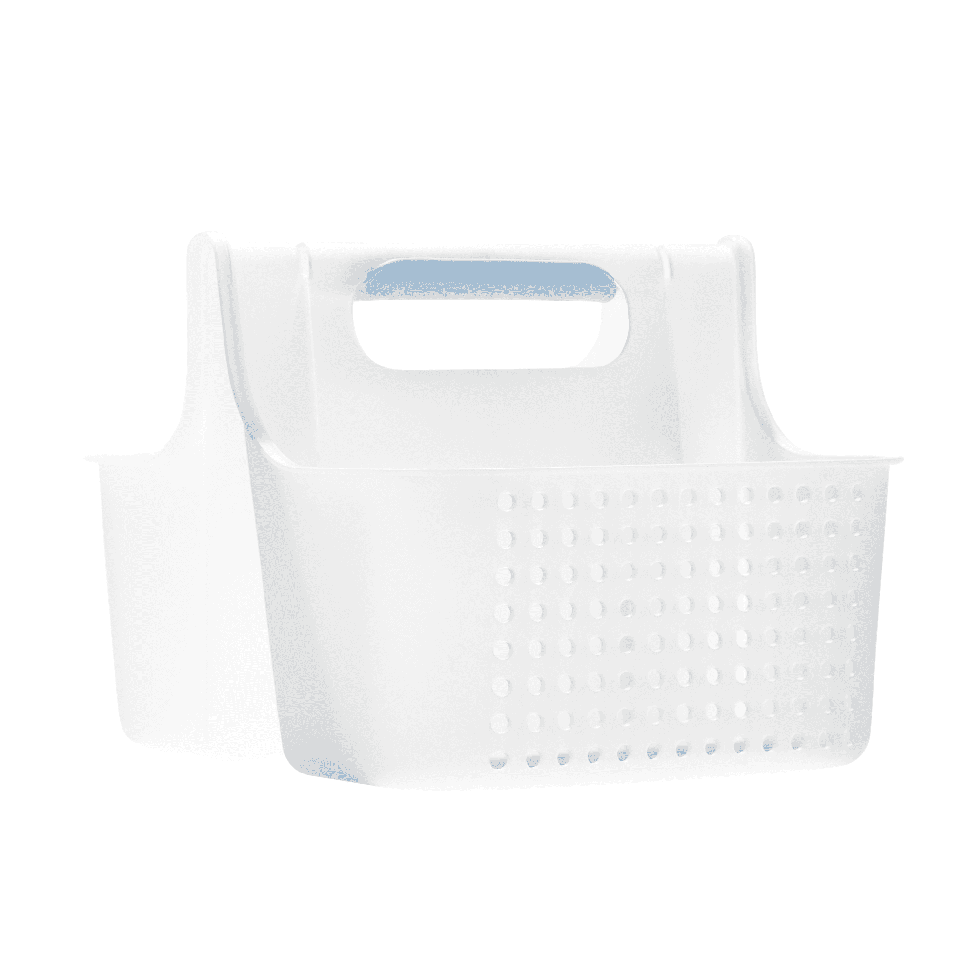 madesmart Large Shower Tote with Soft Grip Handle, Frosted Blue, Bathroom and Dorm Organizer