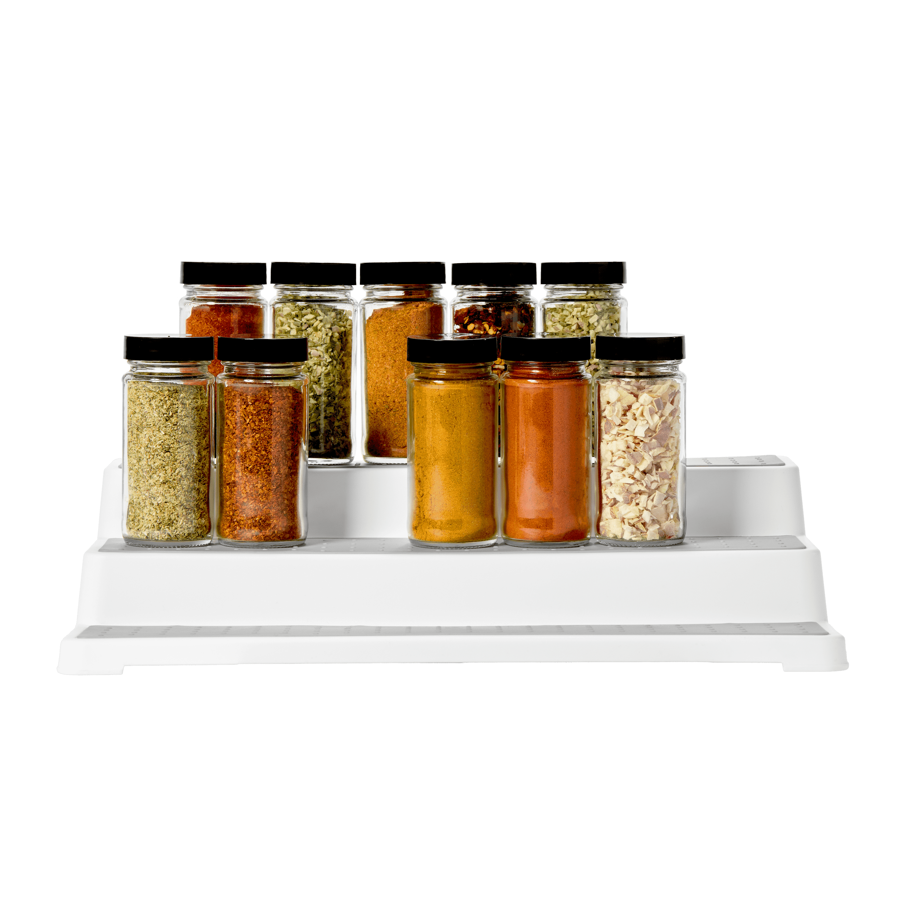 madesmart 3-Tier Cabinet Shelf Organizer, Pantry, or Countertop Organizer, Soft-Grip Lining and Non-slip Feet, BPA-Free, Grey/White
