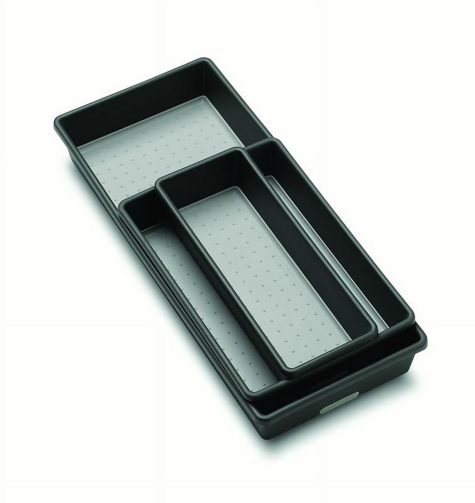 Granite Low-Profile Multipurpose Storage Organizer Bins, Set of 3