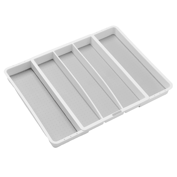 madesmart Classic Expandable Utensil Tray with Soft Grip Lining, White