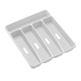 thumbnail image 1 of madesmart Silverware Tray, 5 Compartment Flatware Organizer for Forks, Knives & Spoons, Non Slip, Soft Grip Lining, Durable Drawer Organizer, White, 1 of 8