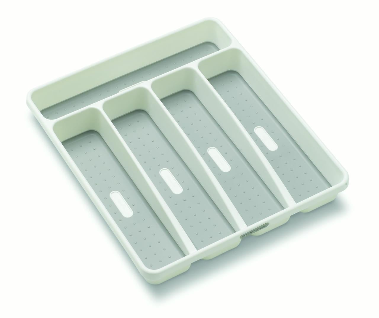Madesmart Classic Small Silverware Tray with 5 Compartments, White