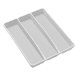 thumbnail image 1 of madesmart Classic Large 3 Compartment Utensil Tray with Soft Grip Lining, White, 1 of 9