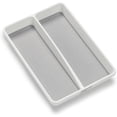 thumbnail image 1 of Madesmart Mini 2-Compartment Plastic Utensil Tray for Drawers, Multipurpose Storage Tray Drawer Organizer, White, 1 of 2