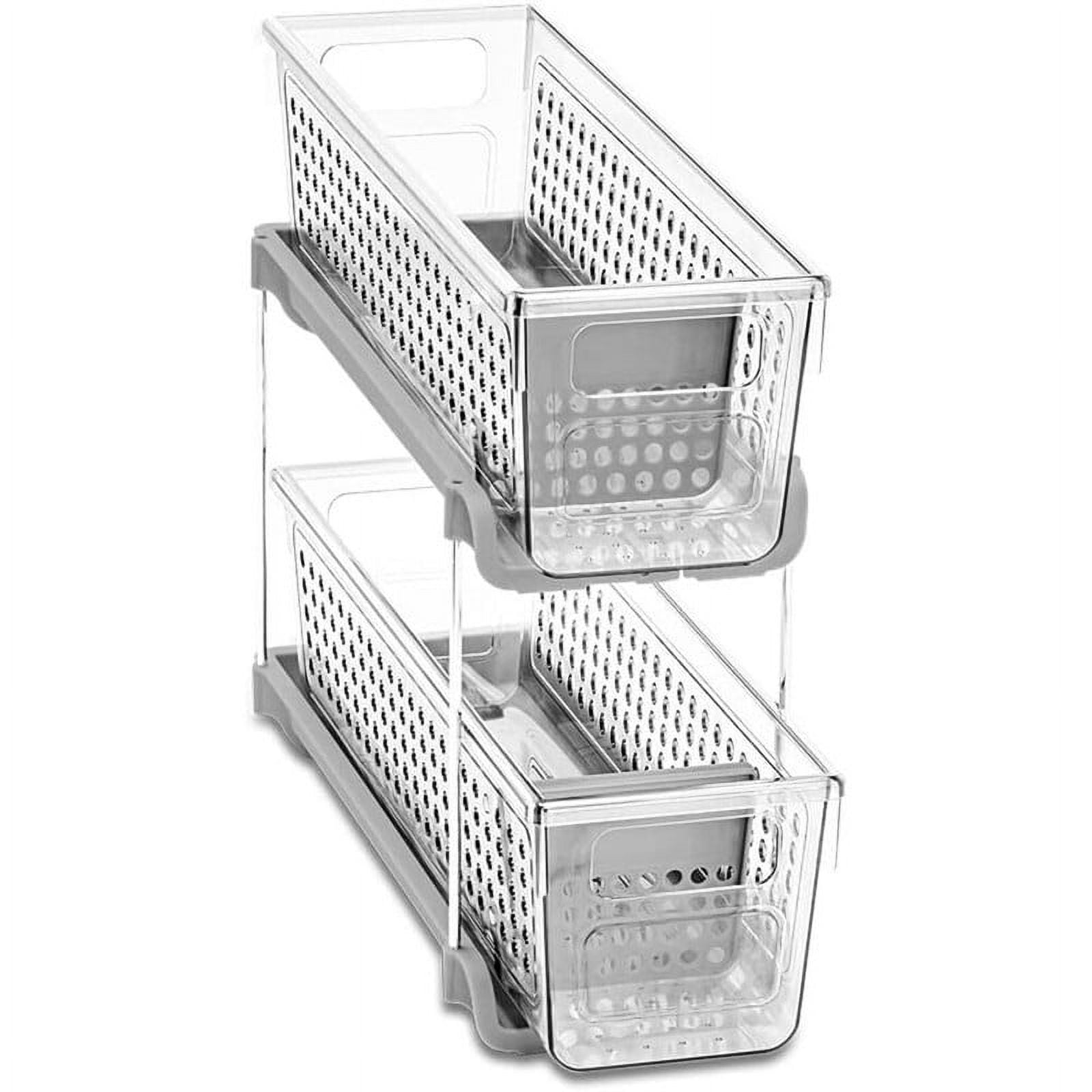Madesmart 9-in W x 10.63-in H 2-Tier Freestanding Plastic Pull-out