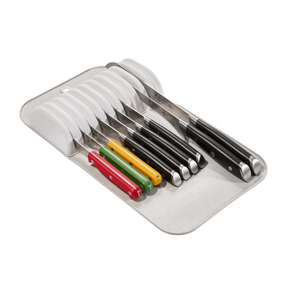 madesmart Classic Large Knife Mat Soft-Grip, Non-Slip Drawer, Long-Lasting Home Organization, BPA Free, White