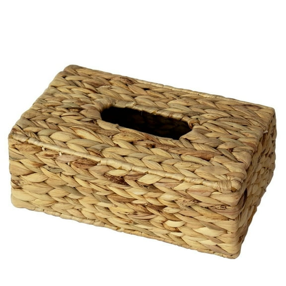 Madeterra Rectangular Water Hyacinth Wicker Tissue Box Cover