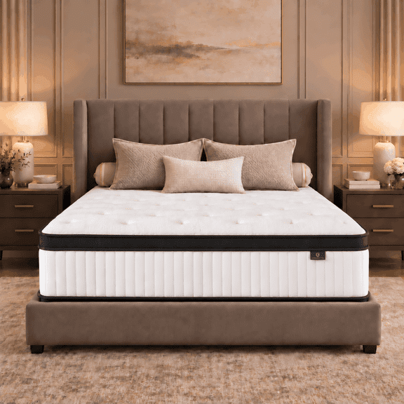 Madevos Full Mattress in a Box, 12 inch Memory Foam individual Pocket Spring Hybrid Mattress - Medium Firm Support with Soft & Breathable
