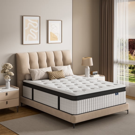 Madevos Full Mattress in a Box, 12 inch Memory Foam individual Pocket Spring Hybrid Mattress - Medium Firm Support with Soft & Breathable