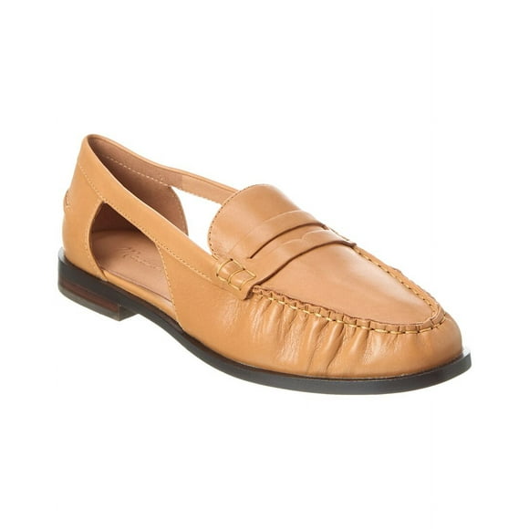Madewell Cutout Leather Loafer, 6, Brown