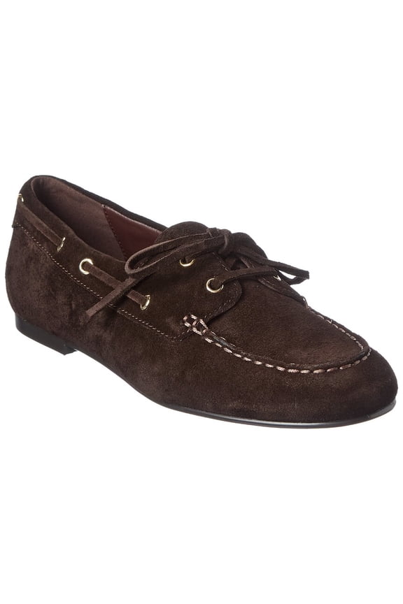 Jamie Suede Boat Shoe, 6, Brown