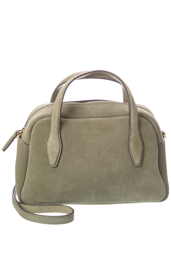 Medium Suede Crossbody, Green
