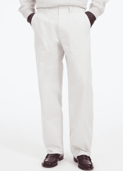 MADEWELL Men's Ivory Fatigue Pants in Garment-Dyed Cotton Twill, 30
