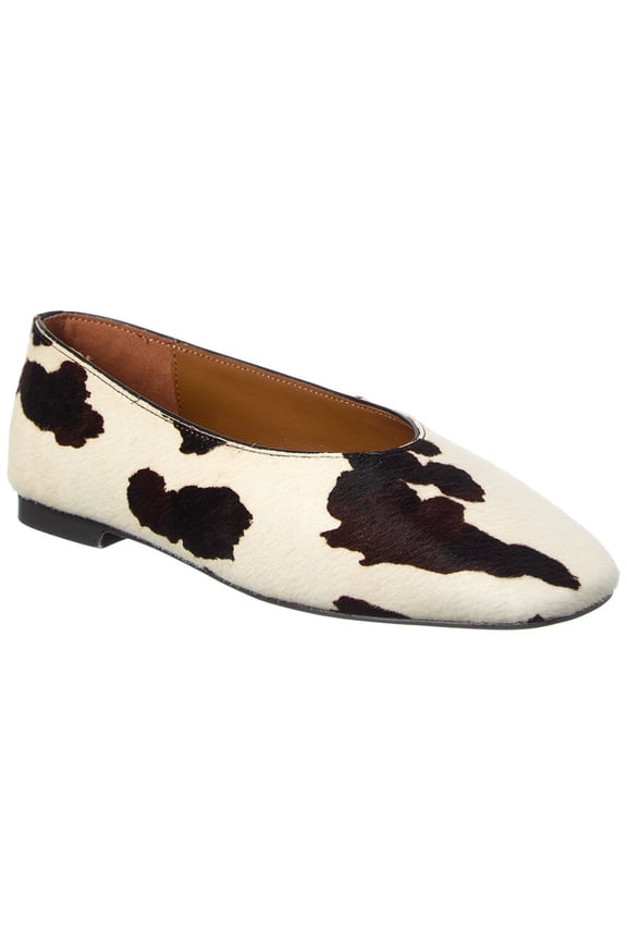 Mylie Haircalf Ballet Flat, 5, White