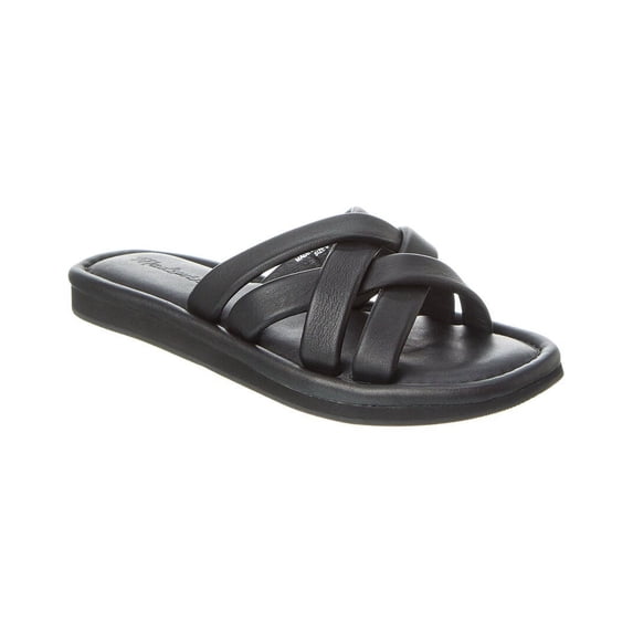Madewell Puffy Woven Leather Slide, 6H, Black