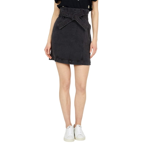 Madewell Stretch Denim Paperbag Miniskirt in Lunar Wash Lunar Wash LG (Women's 10-12)