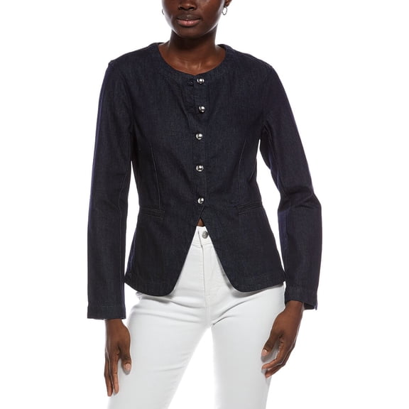 Madewell womens Collarless Jacket, 0, Blue