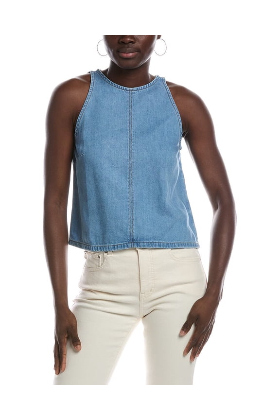 womens Halter Shell Top, XXS, Blue